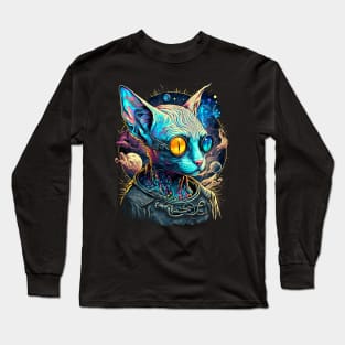 Psychedelic Sphynx Cat Long Sleeve T-Shirt